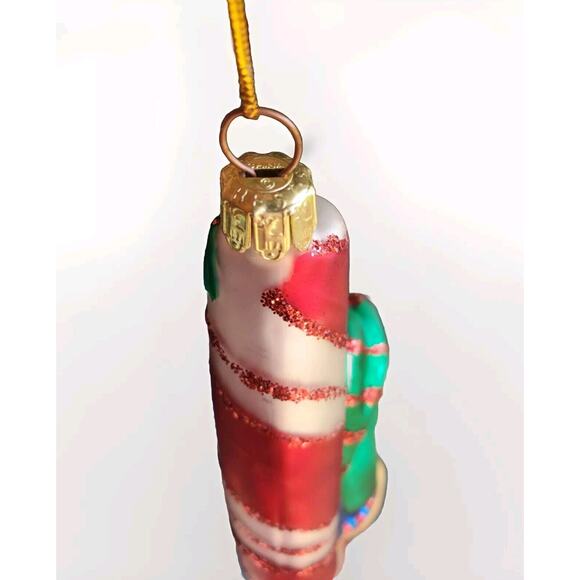 Vintage Glass Hand Mouth Blown European Style Cubby Bear by Santas Best Ornament - Picture 4 of 4